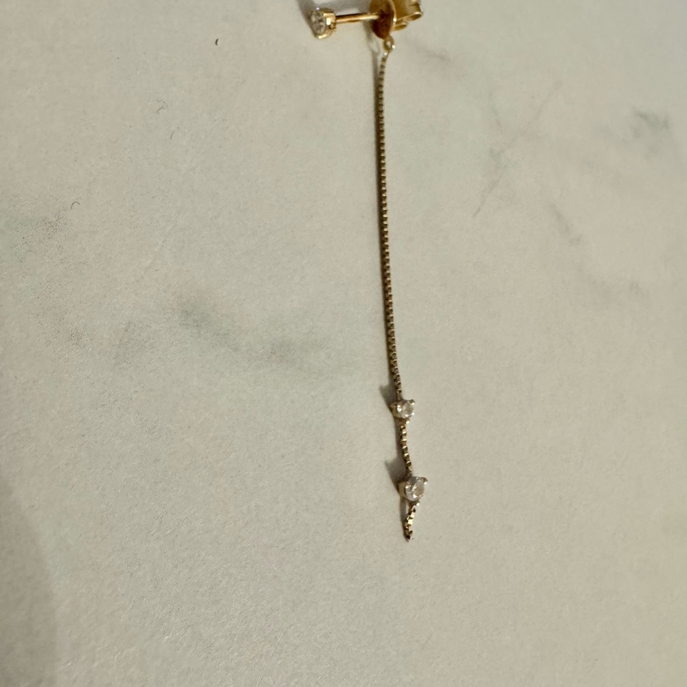 Ef Collection Triple Solitaire Diamond Chain Stud… - image 5